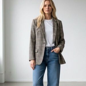 The Drop wool Blend plaid Blake blazer NWT